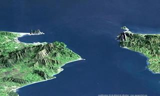 vue arienne 3D du dtroit de gibraltar
