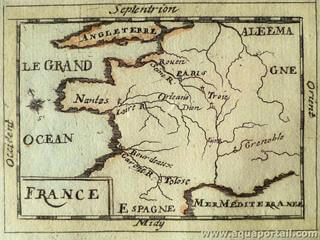 Le septentrional sur une carte de France de 1687
