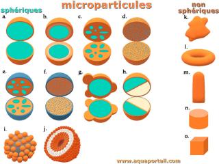 Les diffrentes formes de microparticules, sphriques et non-sphriques