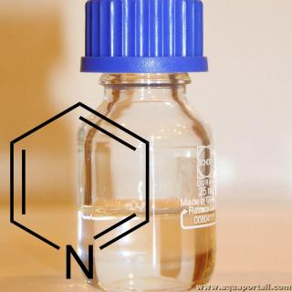 Pyridine en flacon (et formule en incrustation)