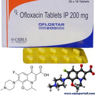 Ofloxacine : tablettes et structure