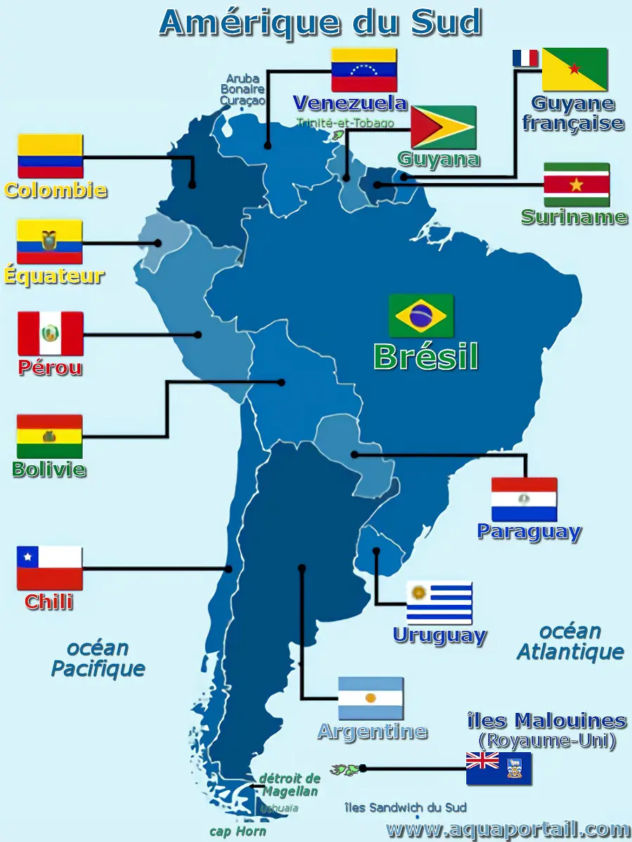 carte de l'Amérique du Sud