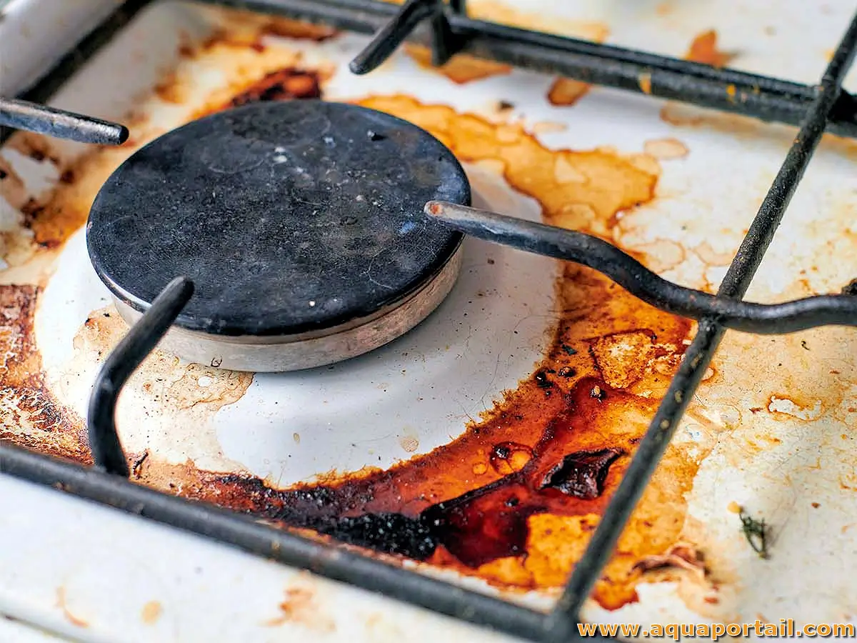 Salissures sur une plaque de cuisson