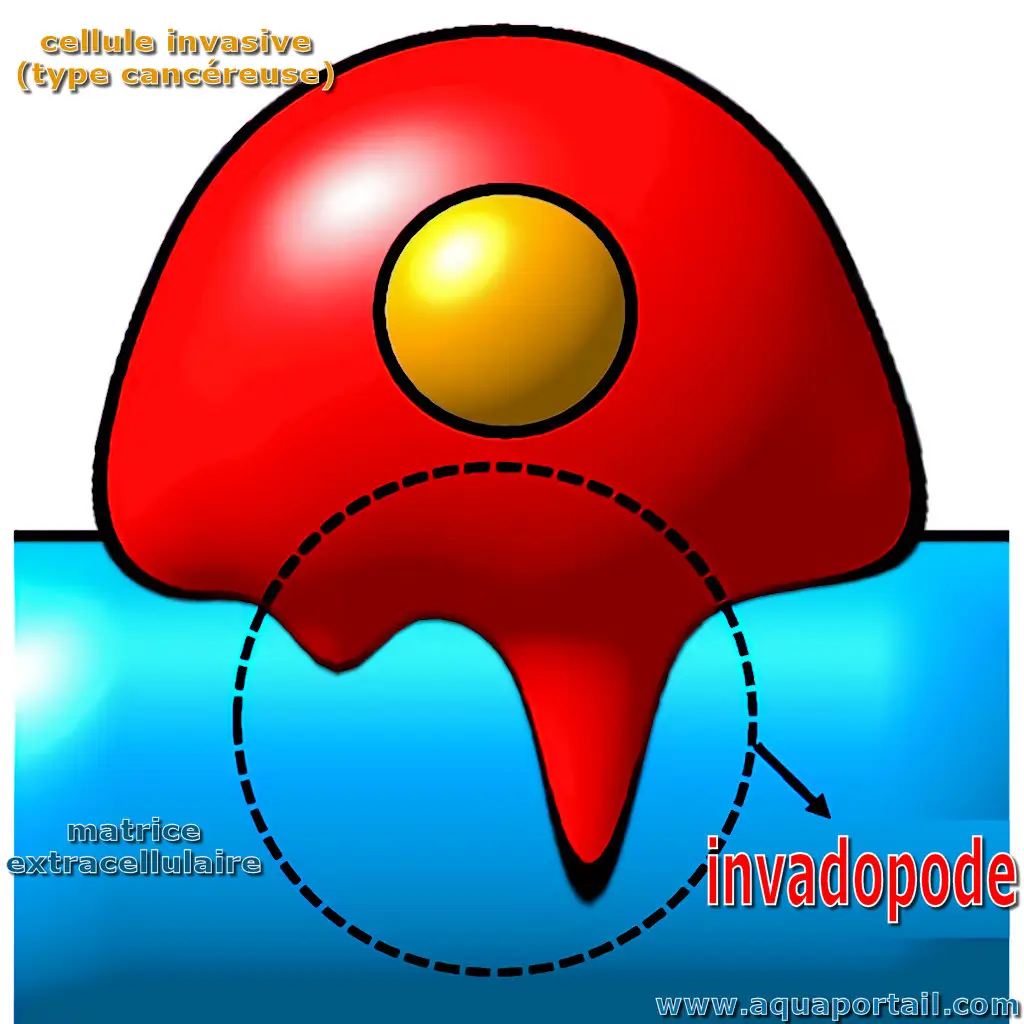 Photo de invadopode et ses synonymes. Invadopode
